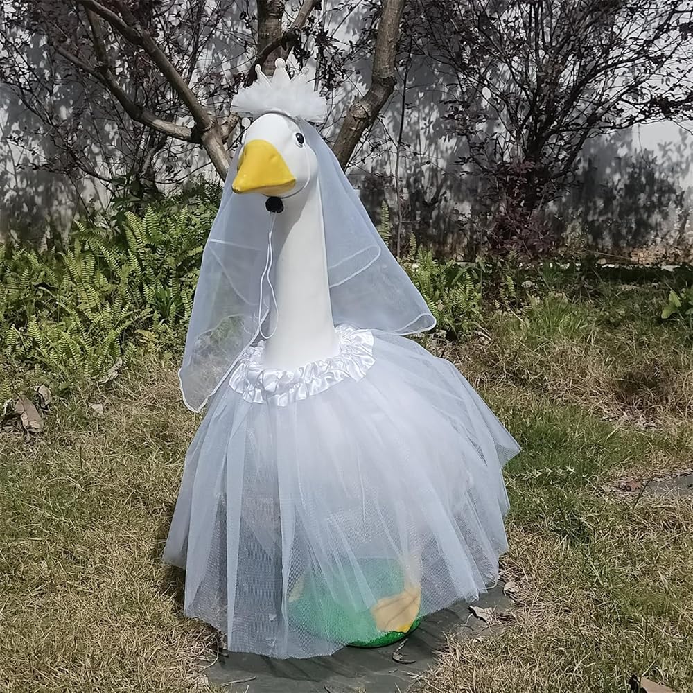 Amazon.com: Wedding Porch Goose Outfit, Crown Veil with